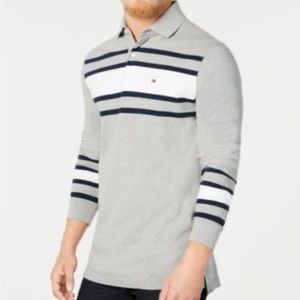 Tommy Hilfiger Lewiston Long Sleeve Striped Polo Shirt Size Small
